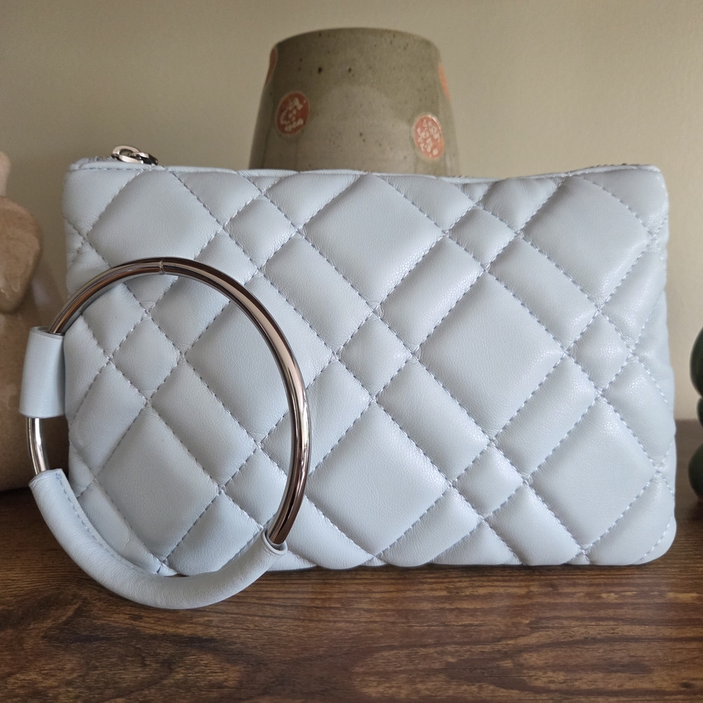 INC International Concepts Quilted Baby Blue Crossbody Bag